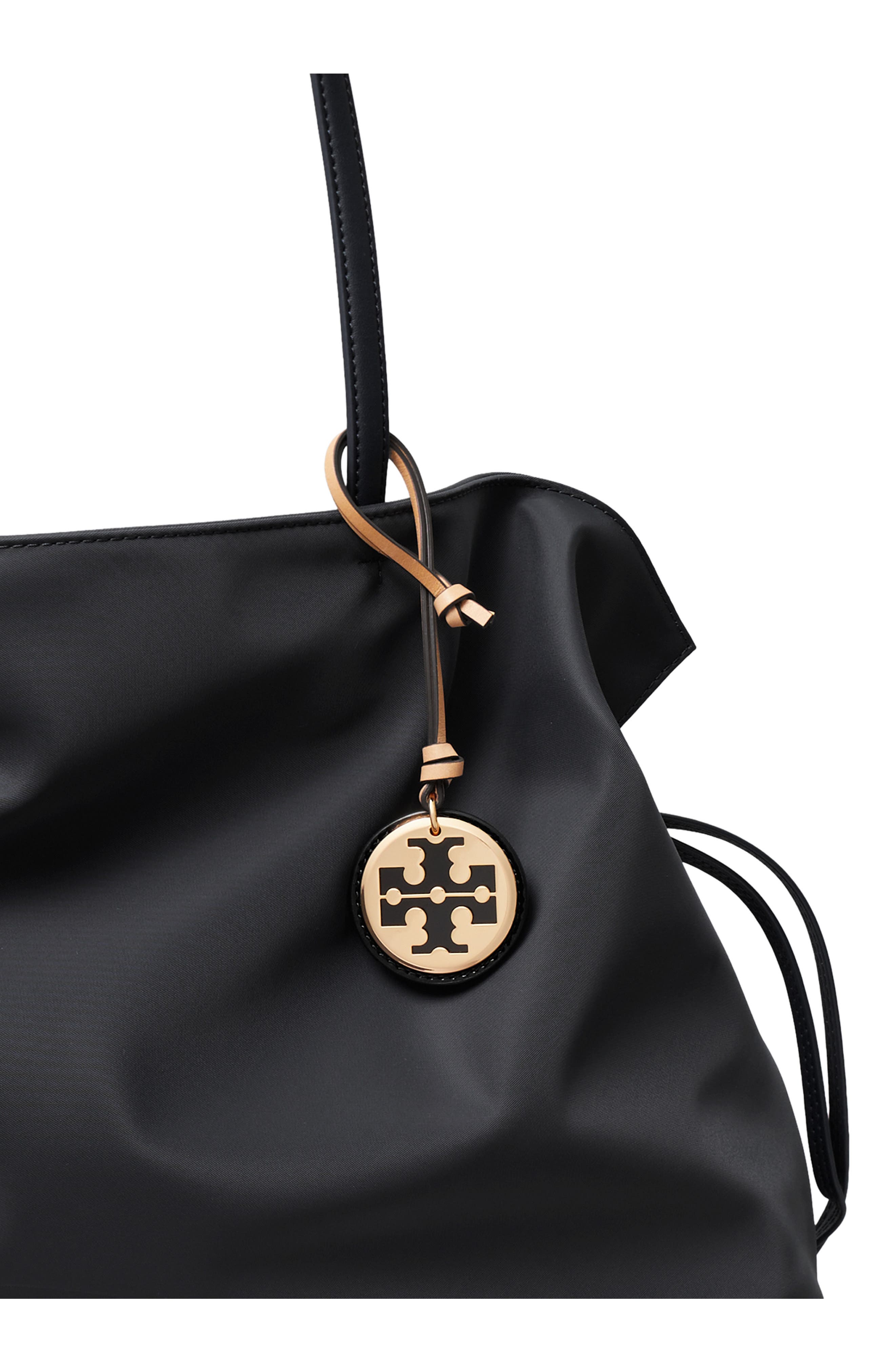 Reva Leather Key Fob, Alternate, color, BLACK / GOLD