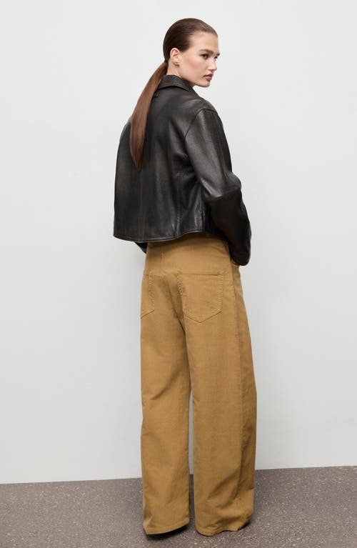 Mango Wide Leg Corduroy Pants In Brown