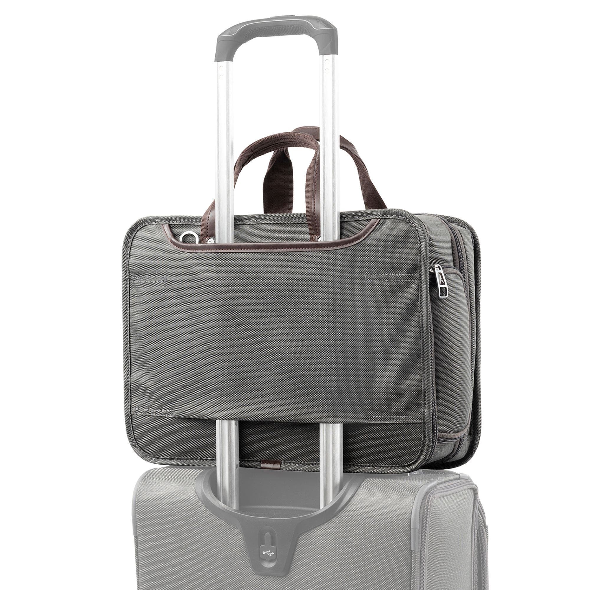 Platinum Elite Expandable Business Laptop Briefcase, Fits up to 15.6" Laptop, Alternate, color, Vintage Grey