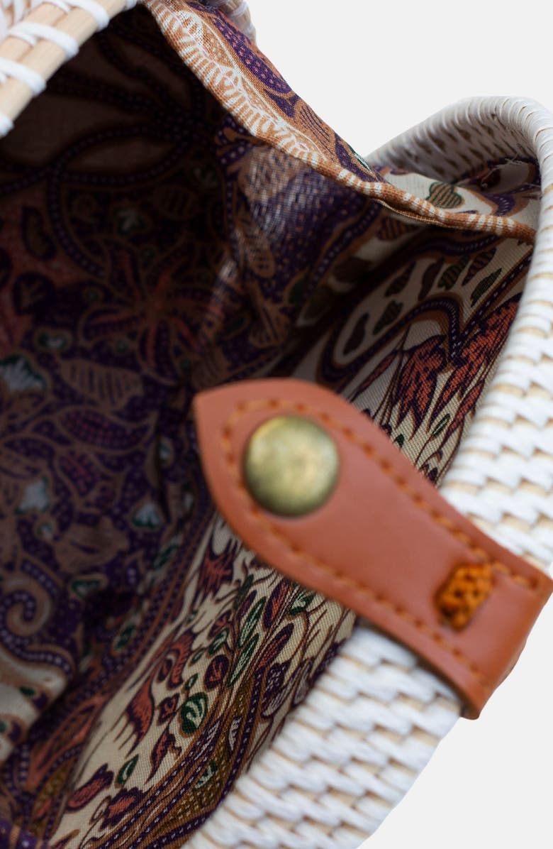 Jelavu Ata Bali Rattan Canteen Crossbody Bag, Alternate, color, White