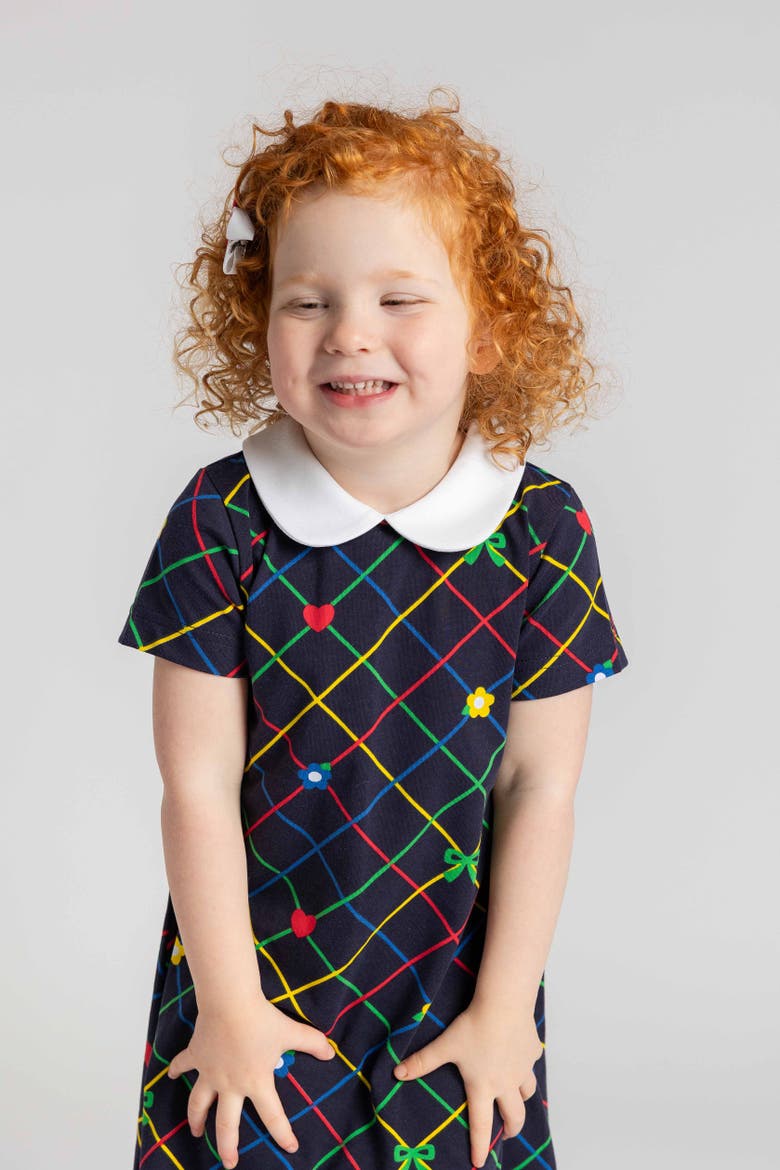 Printed Knit Dress, Alternate, color, Navy/Multi