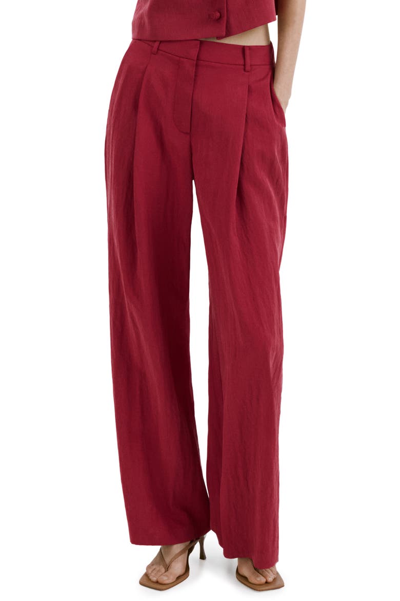 Tailored Straight Leg Pants, Main, color, RED