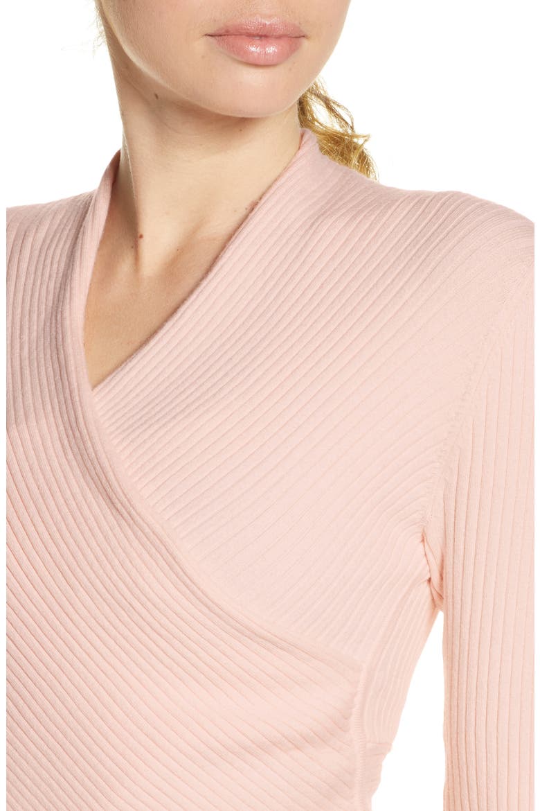 V-Wrap Knit Top, Alternate, color, PINK SALT