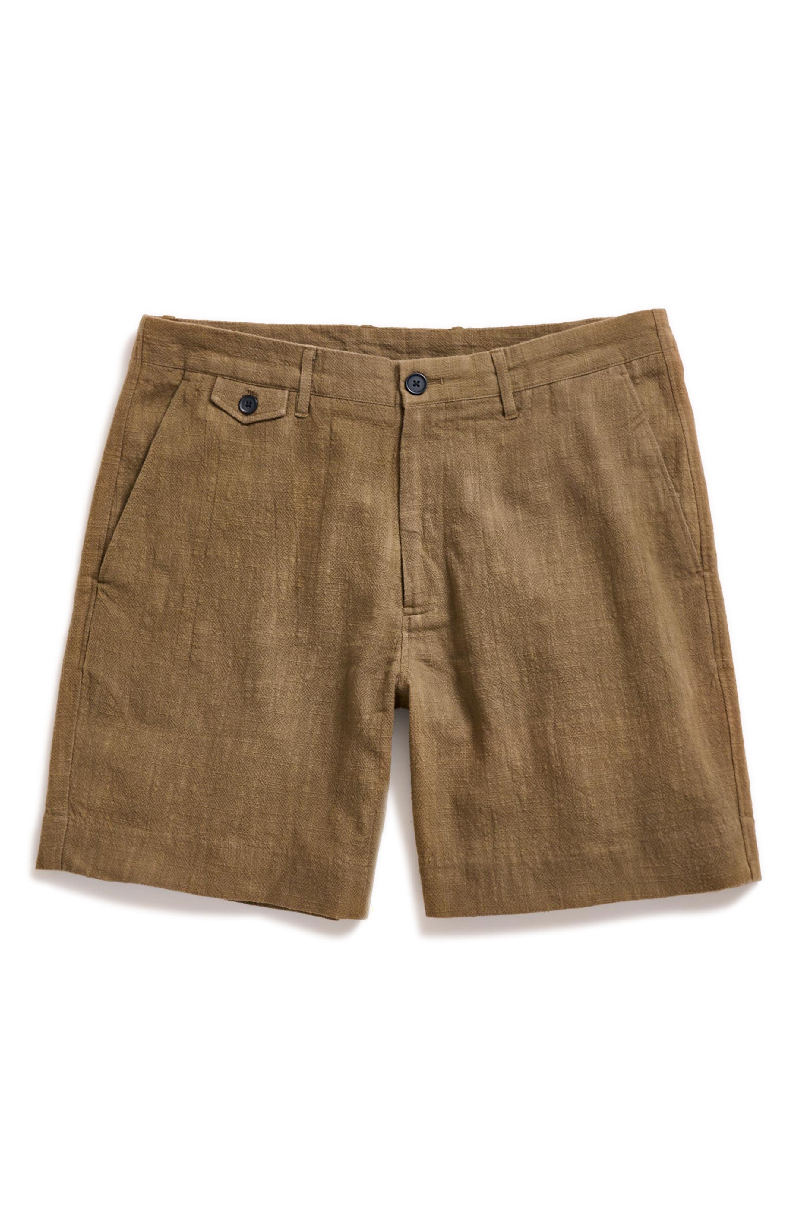 Moore Flat Front Textured Cotton Shorts - image 3