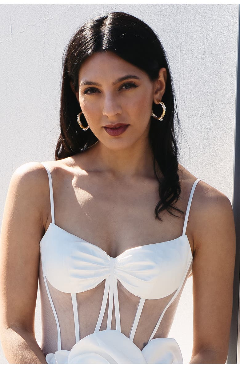 Classicharms Nadia Molten Shell Pearl Twisted Hoop Earrings, Alternate, color, Silver