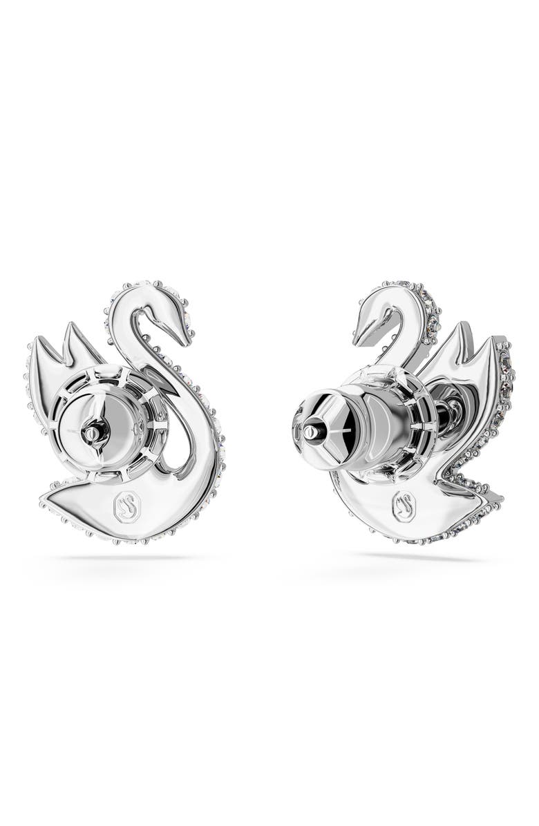 Swarovski Swan Crystal Stud Earrings, Alternate, color, White/ Silver