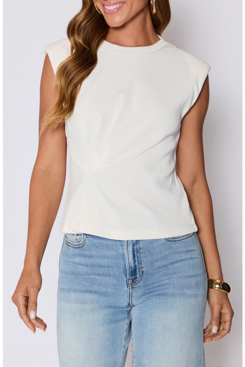 Cory Twist Front Rib Top (Nordstrom Exclusive), Main, color, OFF-WHITE