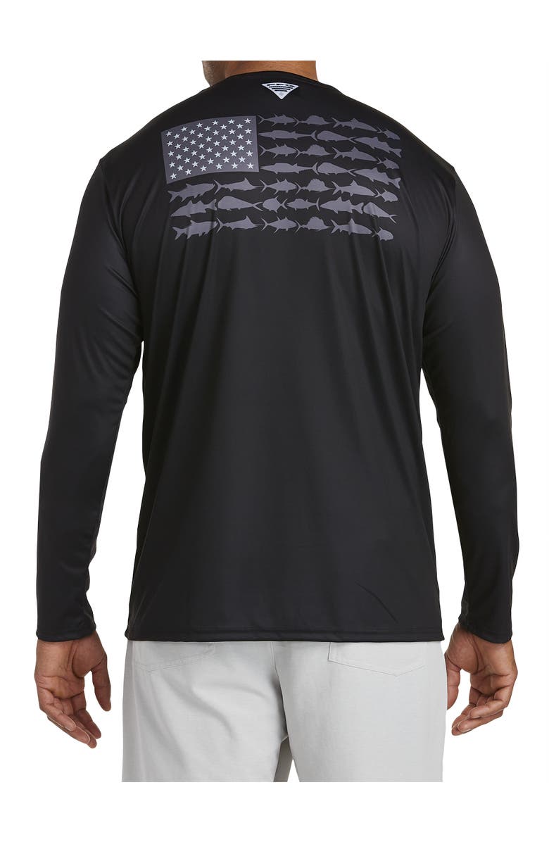 Columbia Big & Tall Fish Flag Long-Sleeve Graphic Tee, Alternate, color, Black