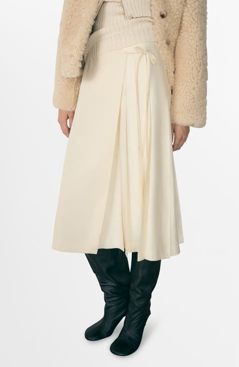 Pleated Wrap Skirt