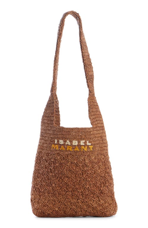 Isabel Marant Small Praia Raffia Tote Bag In Brown