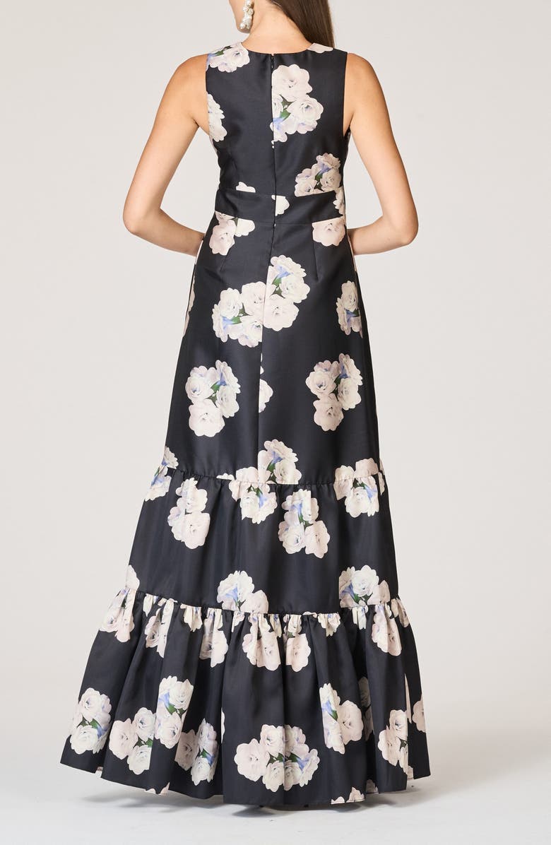 Sachin & Babi Rori Floral Tiered Mikado Gown, Alternate, color, Belle Corsage