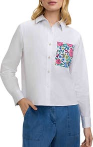 Foxcroft Jodie Cotton Blend Button-Up Shirt