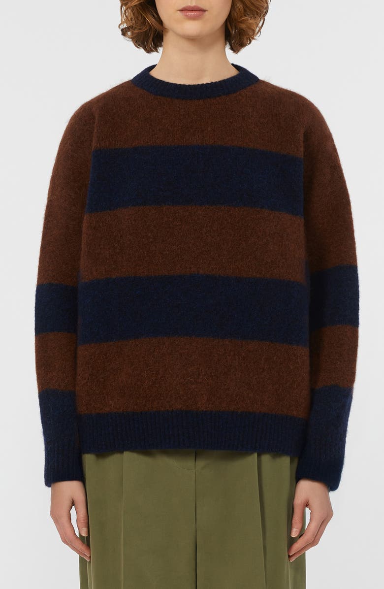 Weekend Max Mara Tuono Stripe Alpaca & Wool Blend Sweater, Main, color, Wine Coloured