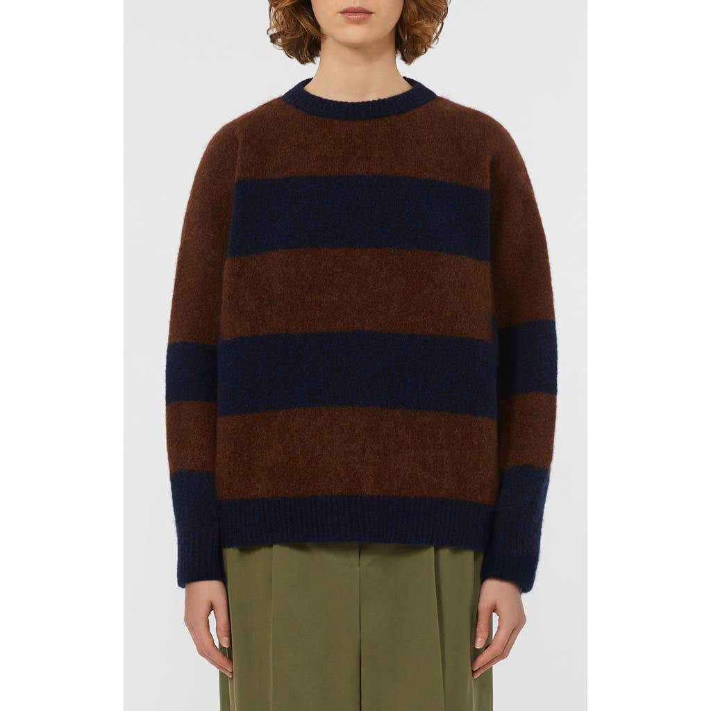 Weekend Max Mara Long-sleeved Wool Sweater In Burgundy
