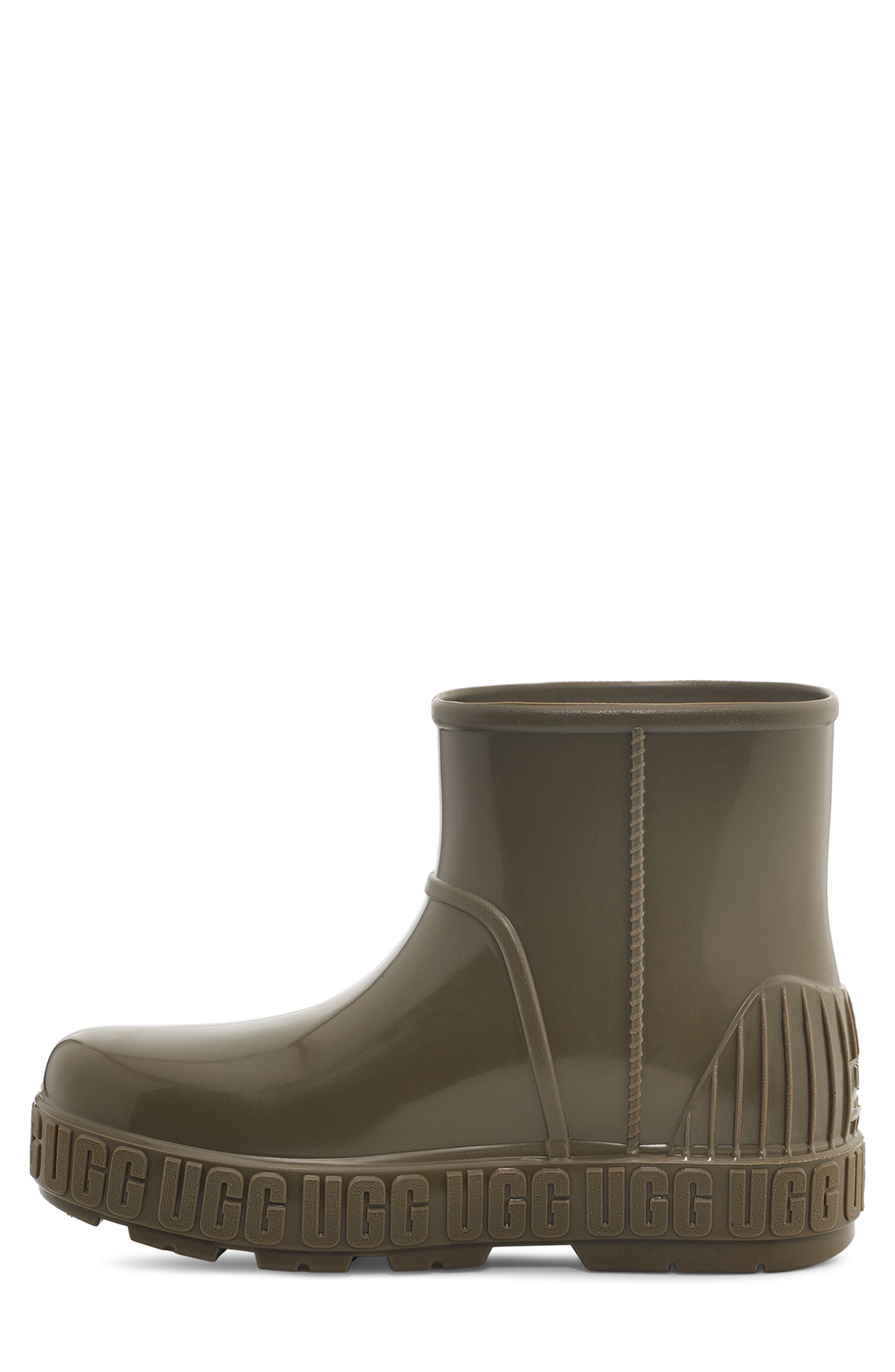 UGG<sup>®</sup> Drizlita Genuine Shearling Lined Rain Boot, Alternate, color, Burnt Olive