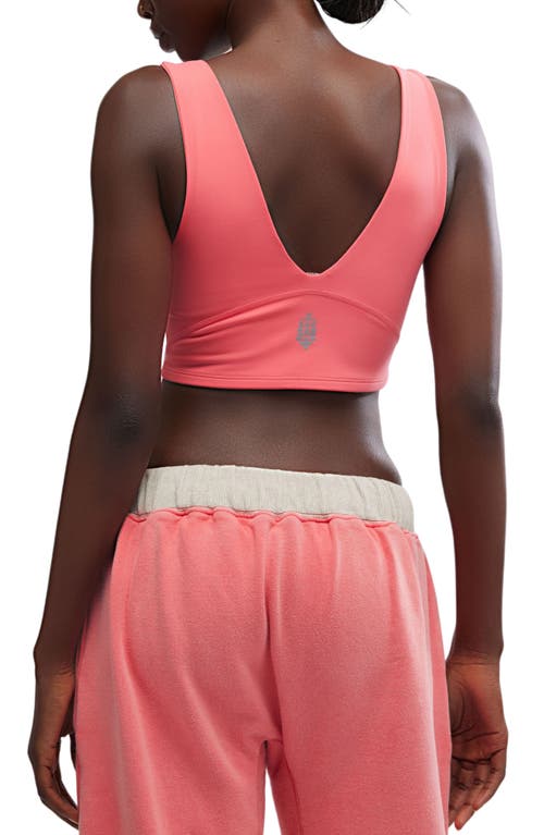 Free People Never Better Crop V-neck Tank In Hibiscus