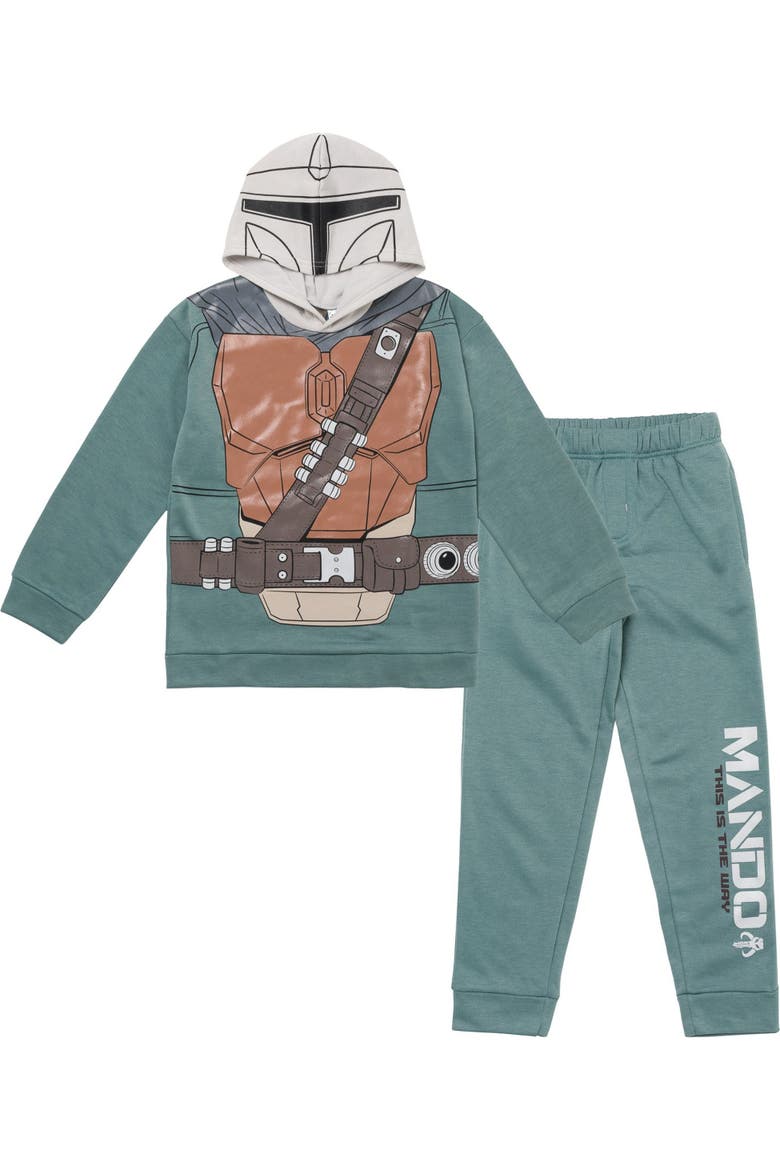 Fleece Hoodie and Pants Set, Main, color, Mandalorian Grey