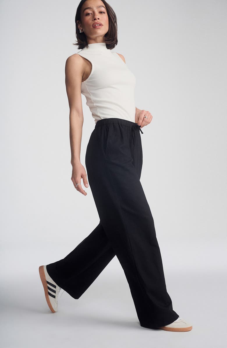 Mavi Jeans Woven Straight Leg Pants, Alternate, color, Black