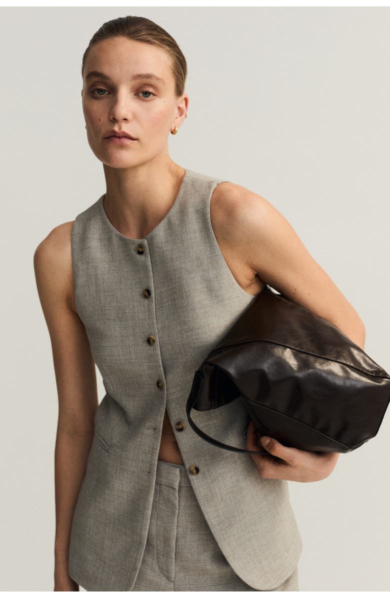 H&M Long Waistcoat, Alternate, color, Beige