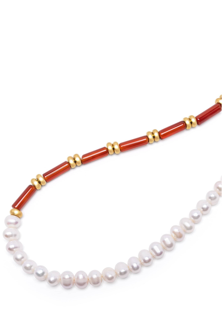 Pearl Choker, Main, color, Pearl / Red Agate
