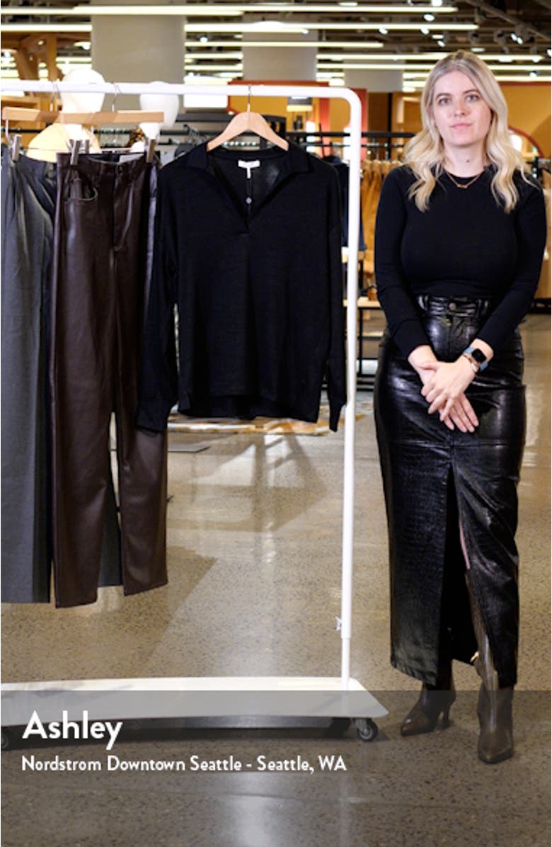 Long Sleeve Johnny Collar Knit Polo, sales video thumbnail