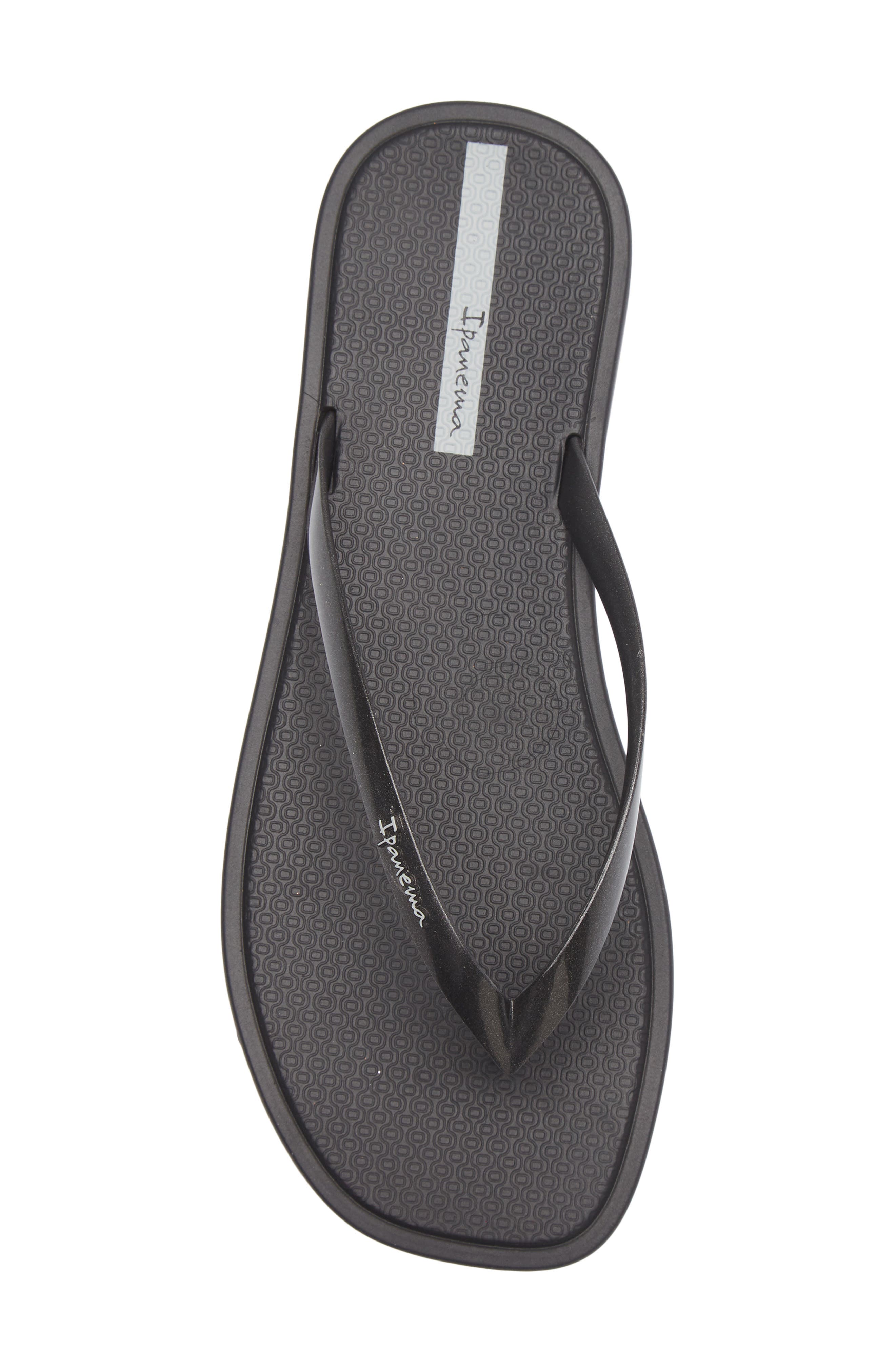 Ipanema Solar Color Flip Flop, Alternate, color, Black/ Metallic Black