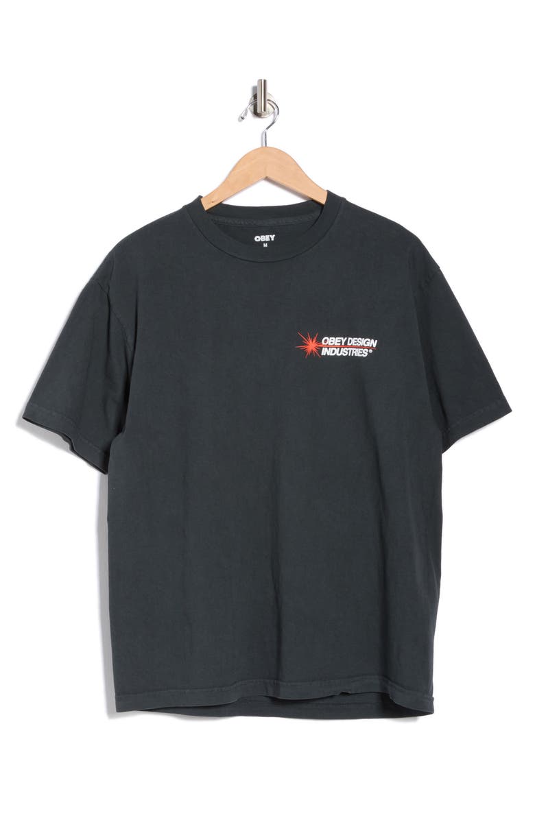 Obey Design Industrial Graphic T-Shirt, Alternate, color, Pigment True Vintage Black