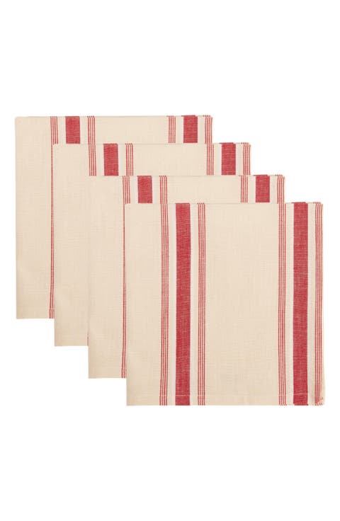 Ho Ho Ho Stripe 4-Piece Napkin Set