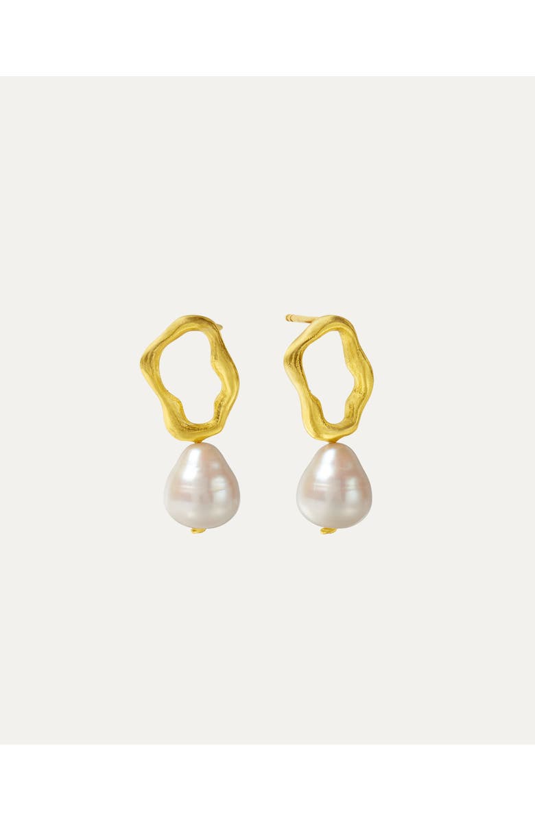 Ottoman Hands Gloria Pearl Stud Earrings, Main, color, Gold