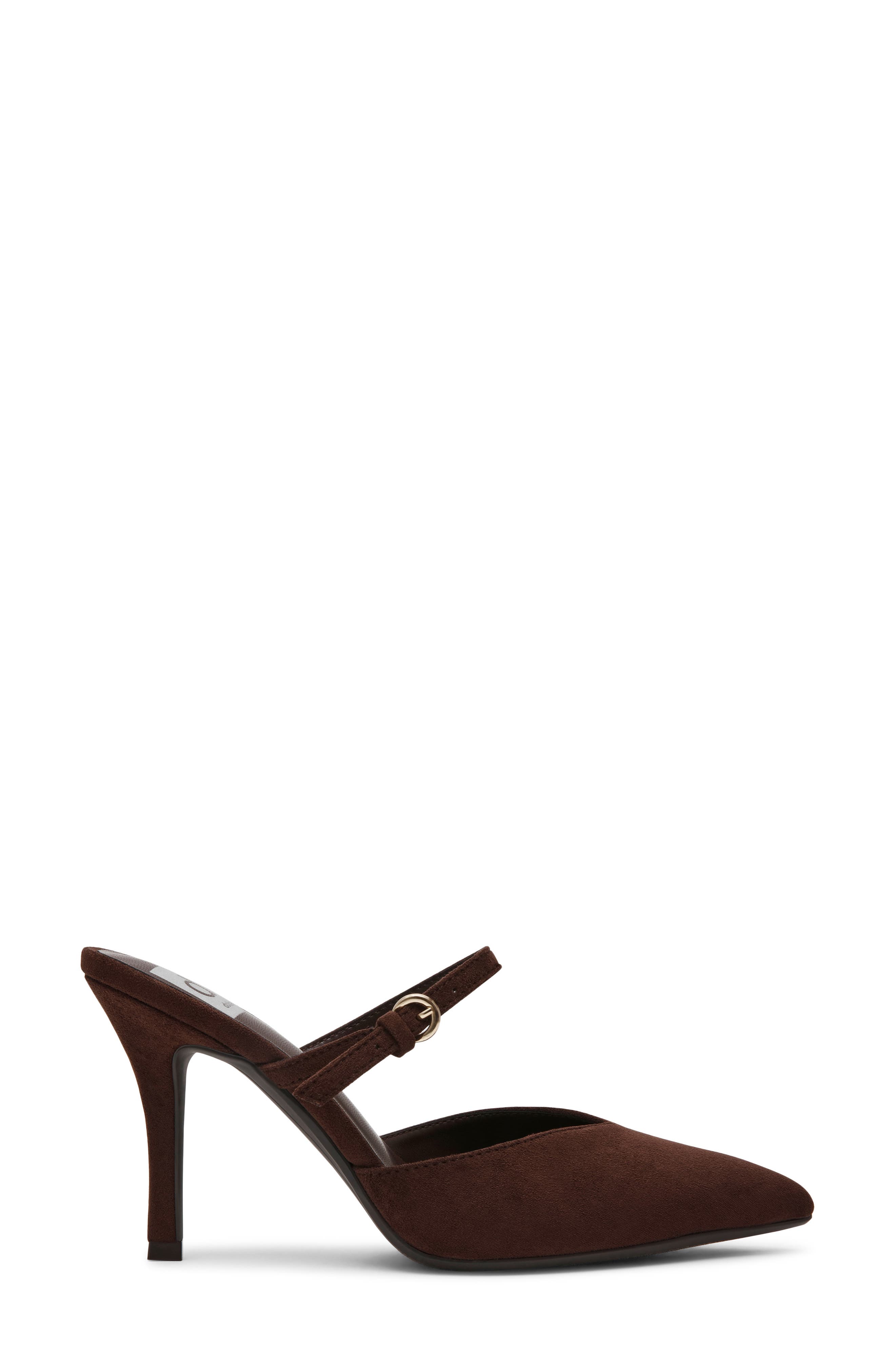 Geanie Pointed Toe Pump, Alternate, color, BROWN FAUX SDE