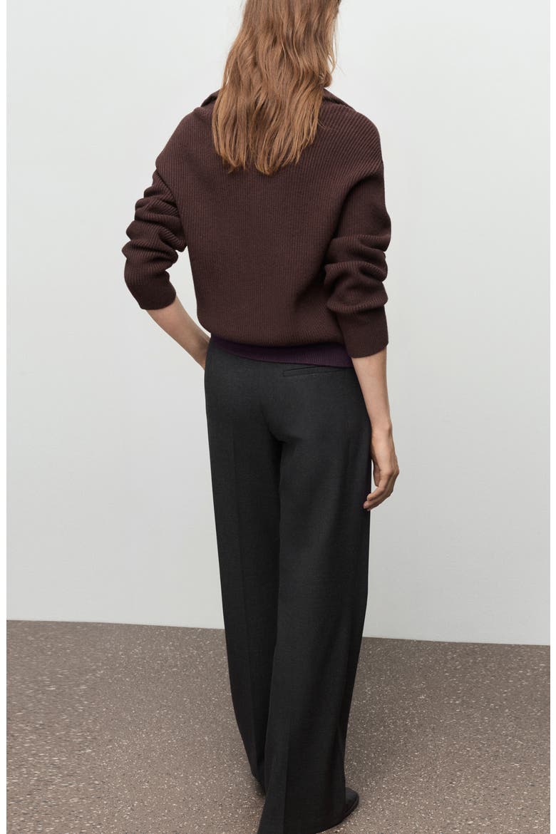 Belted Pleated Straight Leg Pants, Alternate, color, GREY