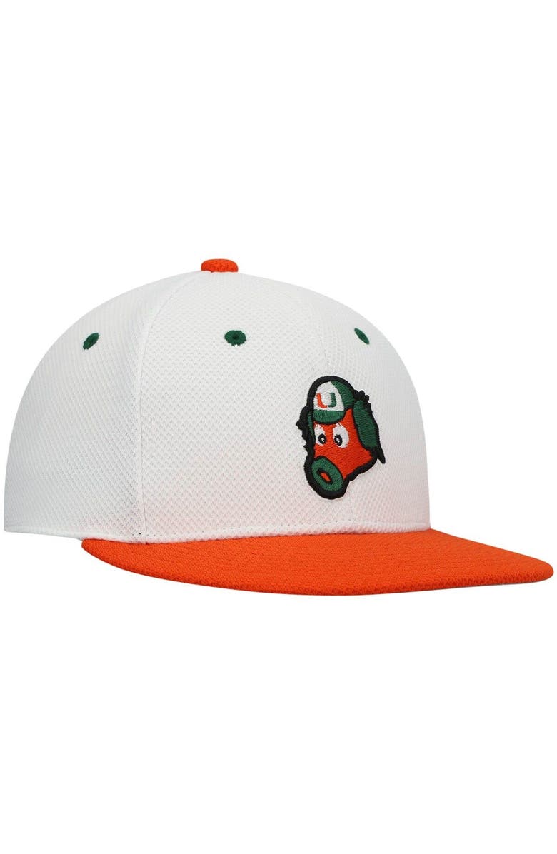 adidas Men
s adidas White Miami Hurricanes On-Field Baseball Fitted Hat, Alternate, color, White
