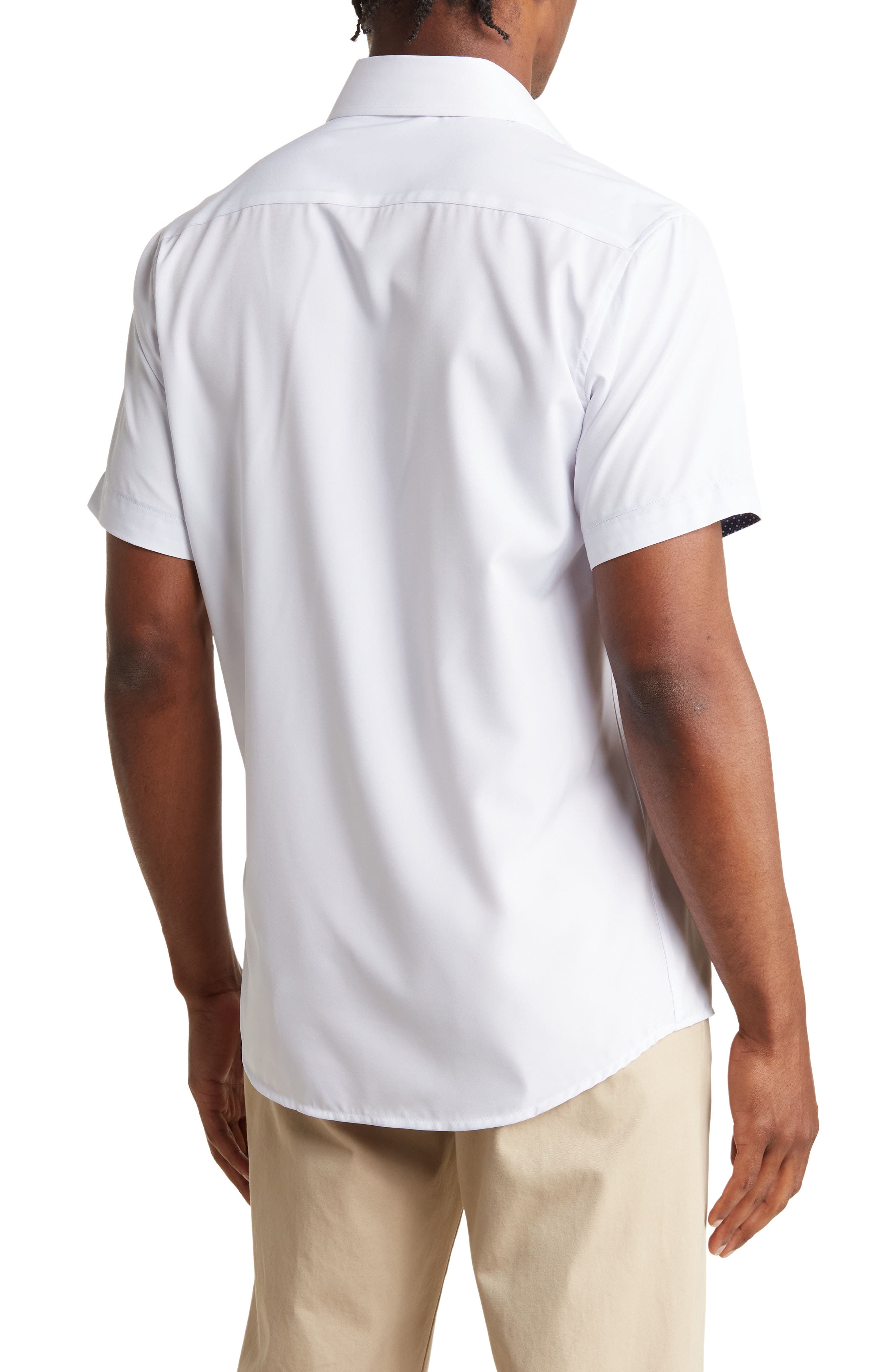 Slim Fit Short Sleeve Performance Stretch Button-Up Shirt - image 4
