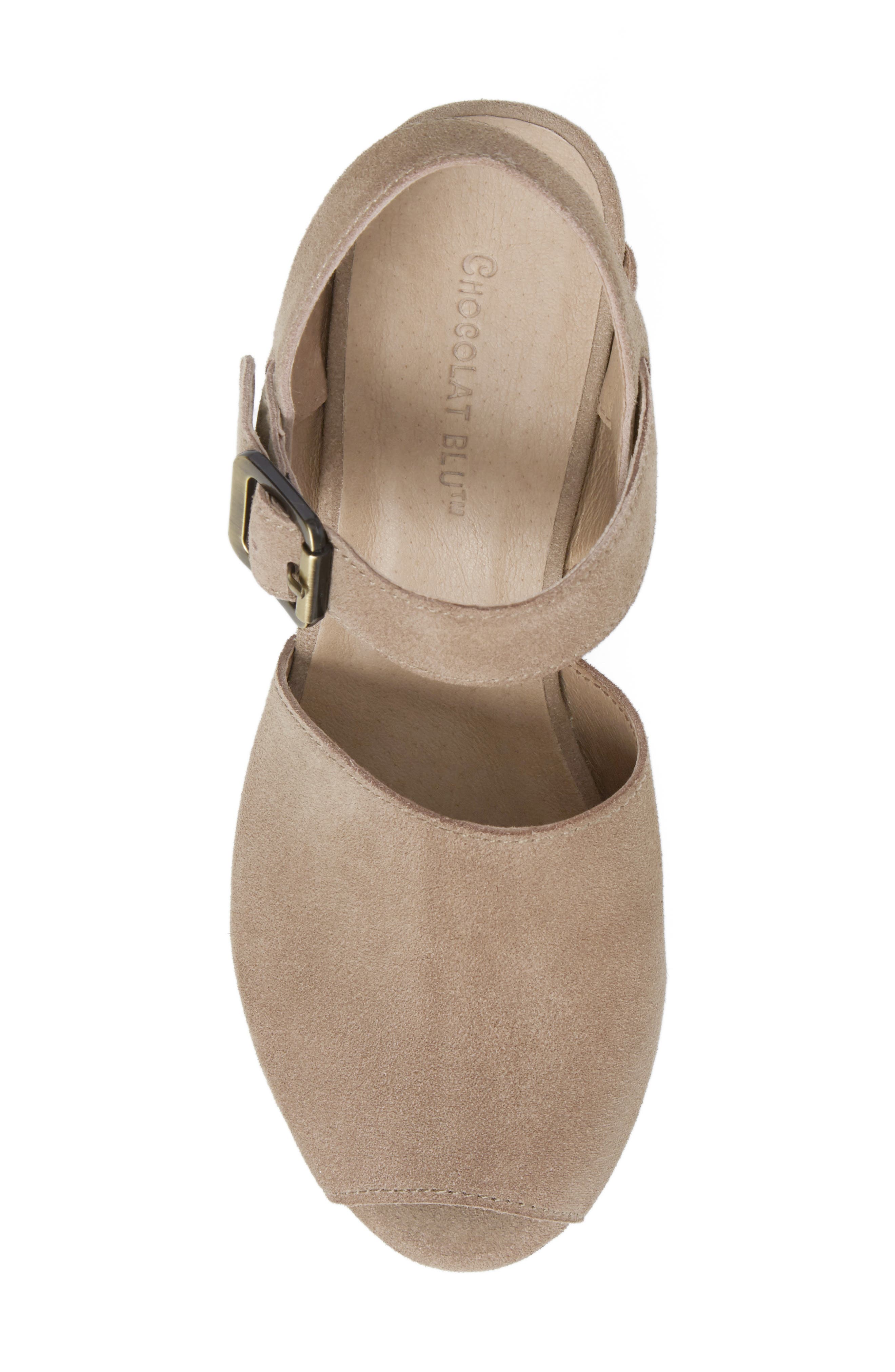 Wagga Platform Wedge Sandal, Alternate, color, TAUPE SUEDE