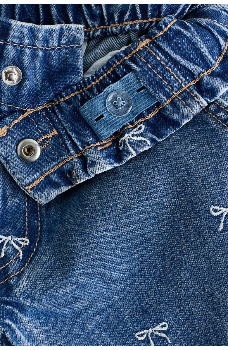 H&M Wide Leg Paper Bag Jeans, Alternate, color, Denim Blue/Bows