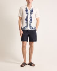 Orlebar Brown Maitan Linen Relaxed Fit Linen Mirabello Border Shirt