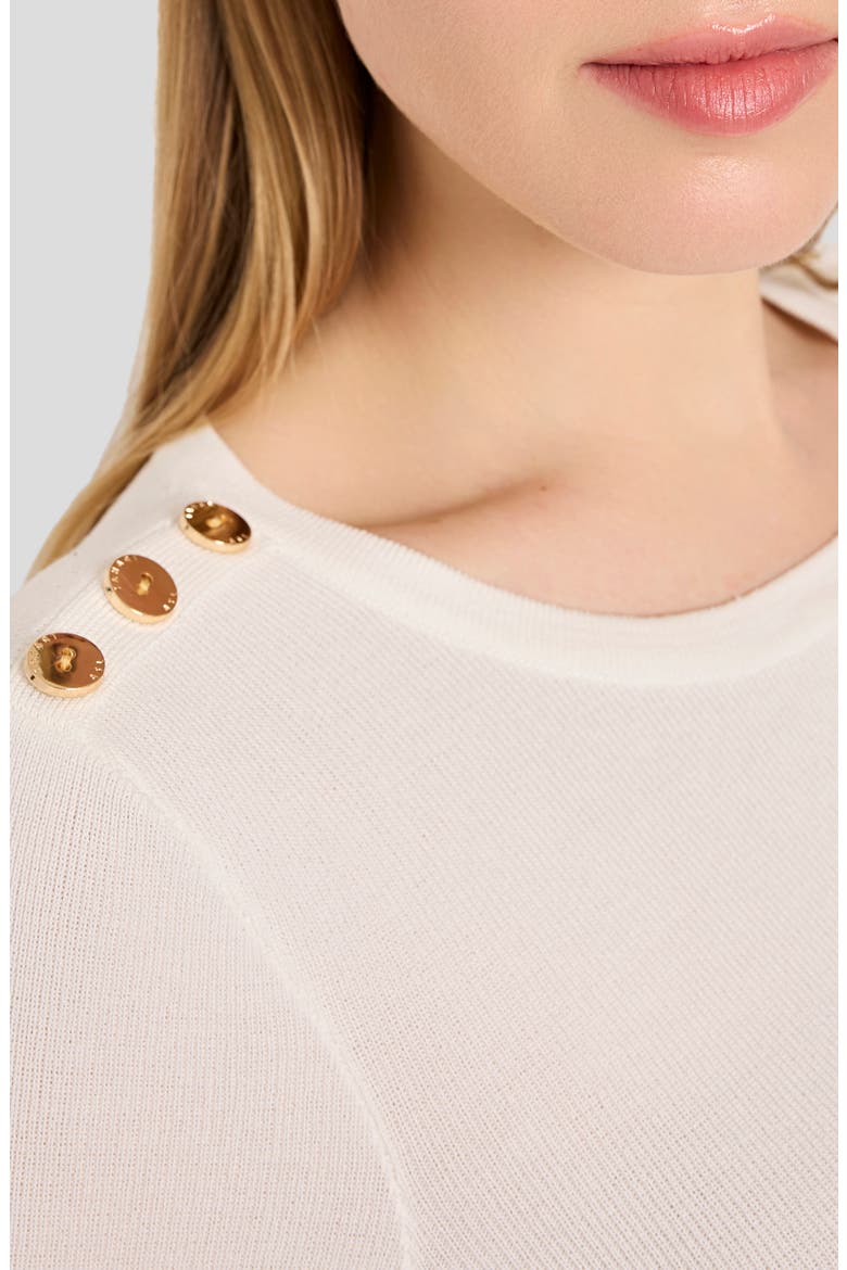 Button Shoulder Sweater, Alternate, color, IVORY
