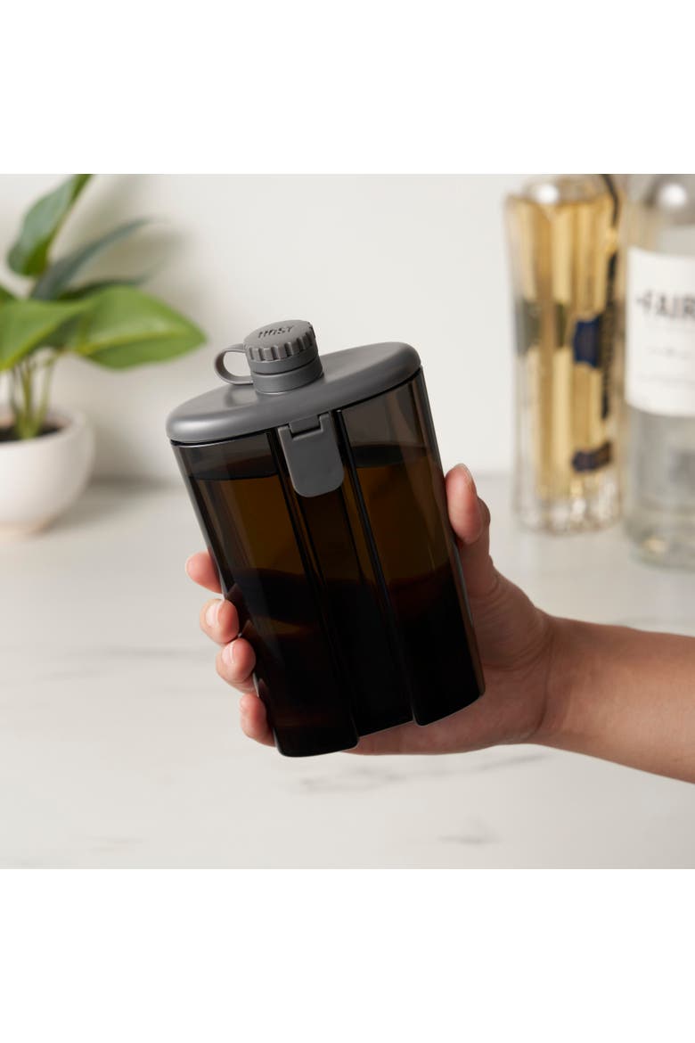 Easy-Fill 6 oz Plastic Flask, Alternate, color, Gray