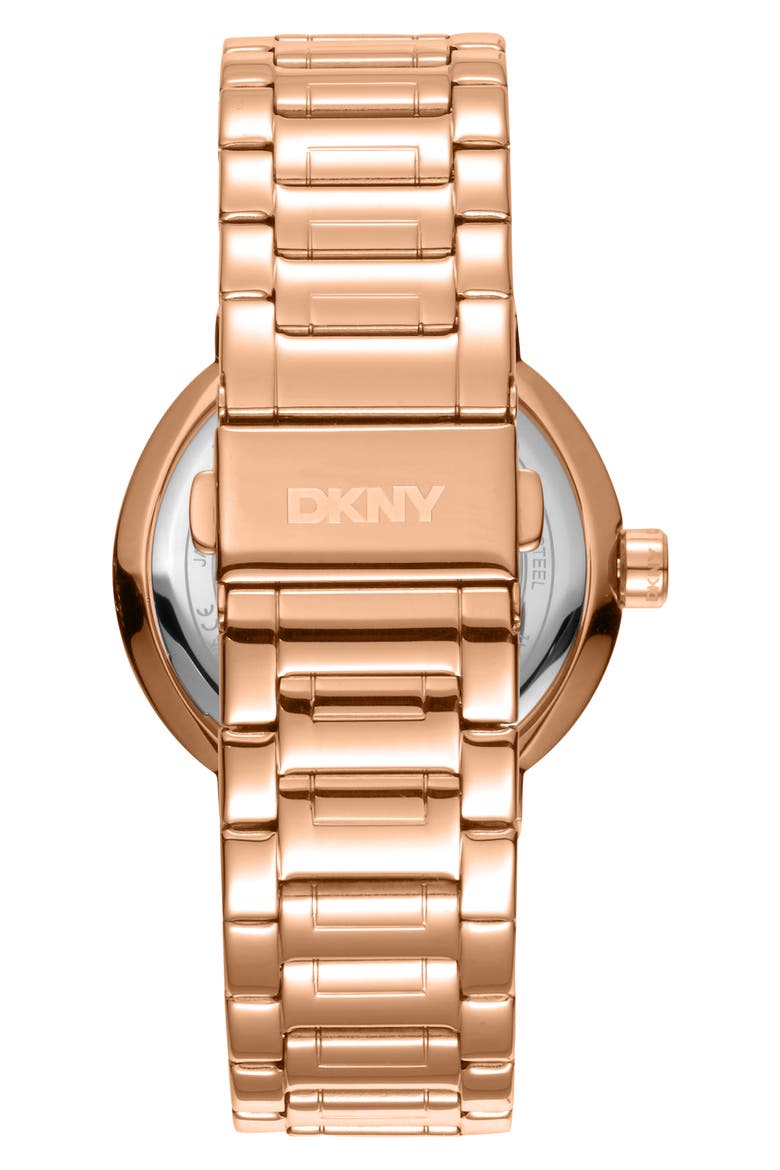 Crystal Embellished Three Hand Quartz Bracelet Watch, 36mm, Alternate, color, ROSE GOLD