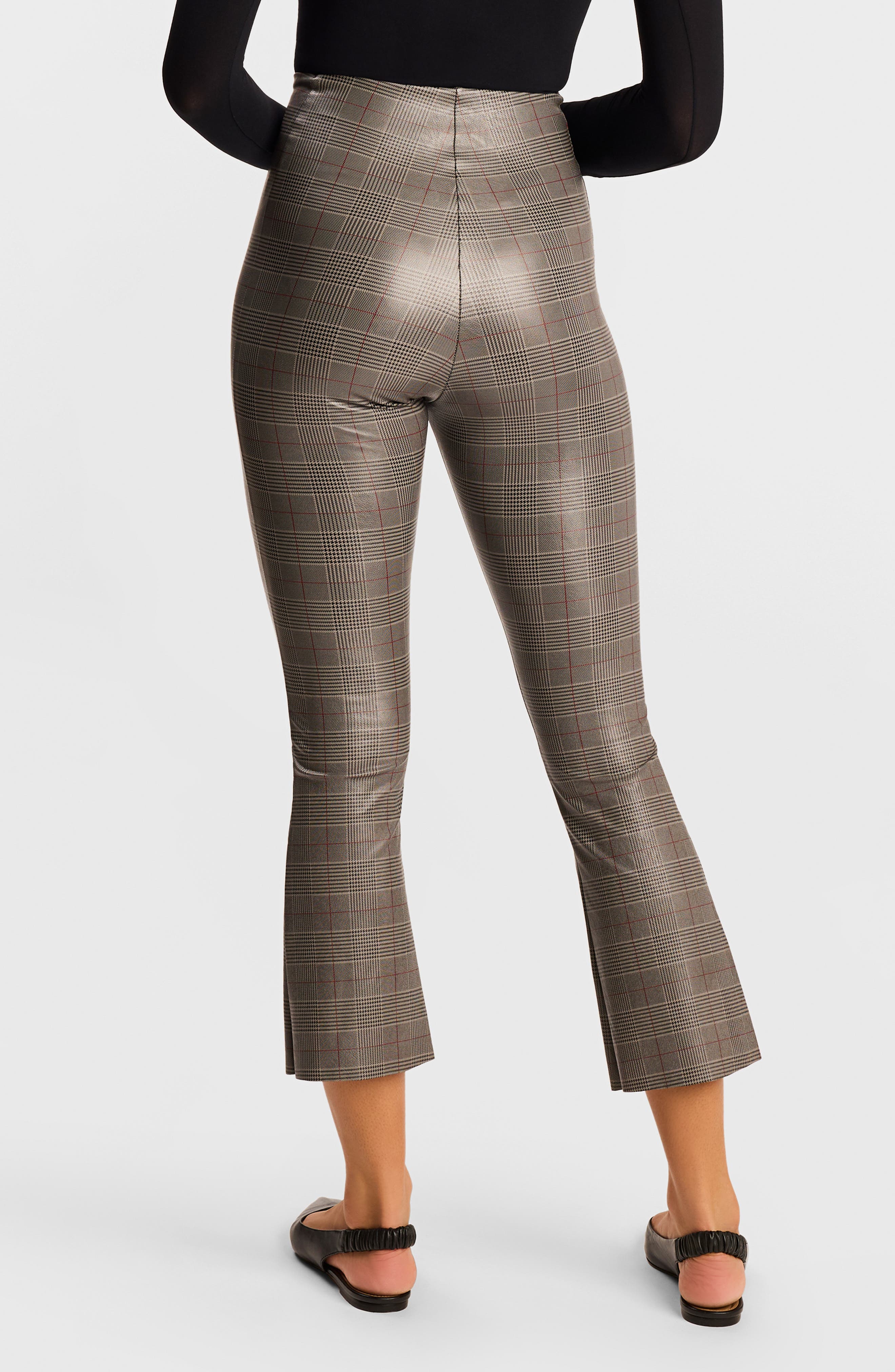 Plaid Faux Leather Crop Pants - image 2