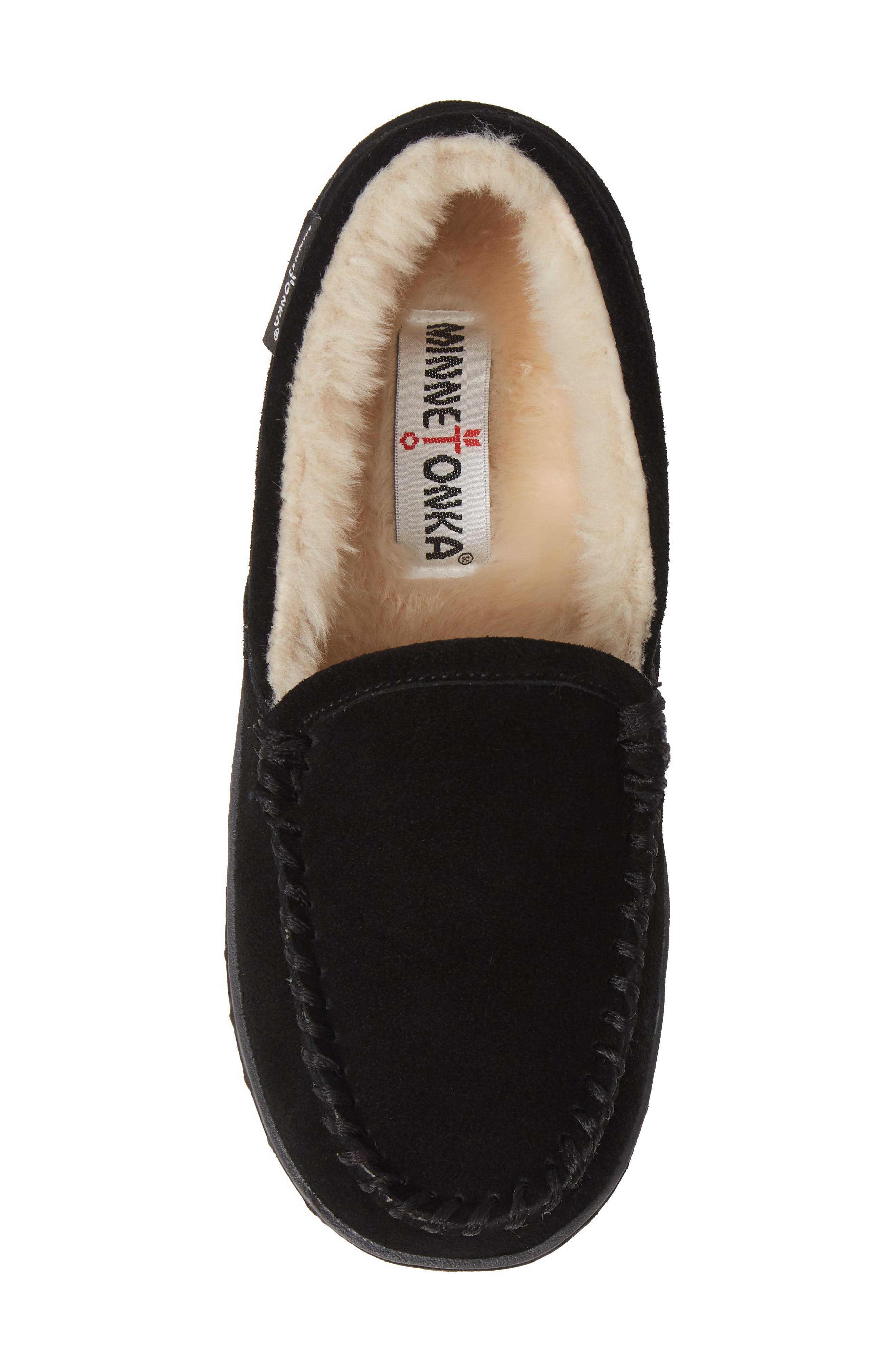 Minnetonka Tempe Slipper, Alternate, color, Black Suede