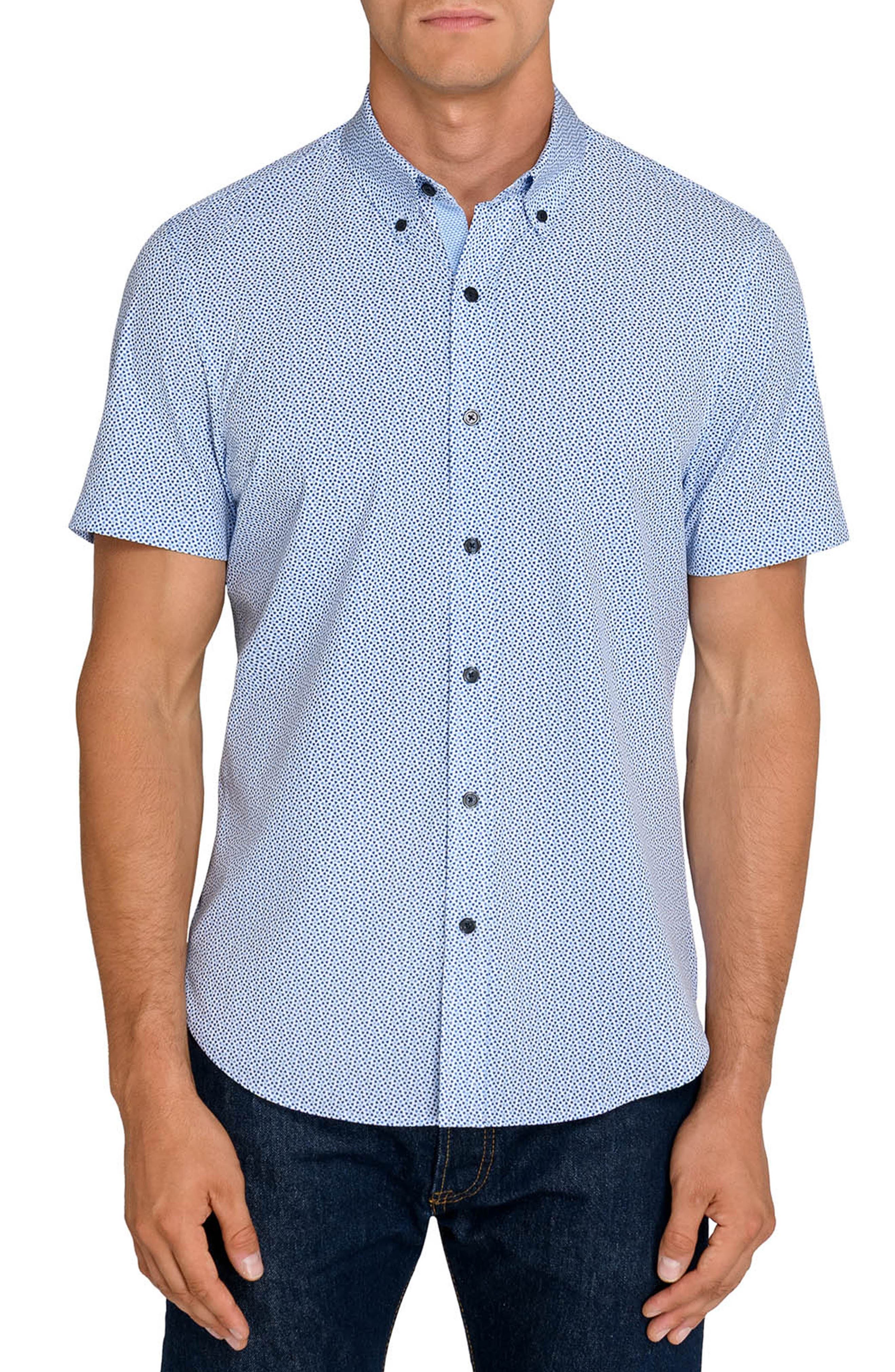 Geometric Short Sleeve Button-Down Shirt