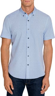 CONSTRUCT Geometric Short Sleeve Button-Down Shirt