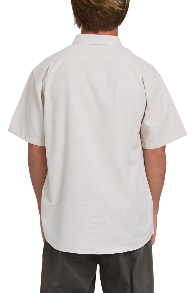 All Day Short Sleeve Slub Cotton Blend Button-Down Shirt, Alternate, color, KHAKI