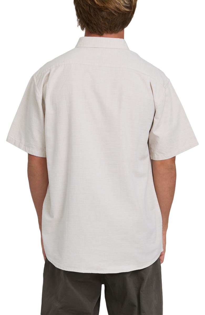 Billabong All Day Short Sleeve Slub Cotton Blend Button-Down Shirt, Alternate, color, Khaki