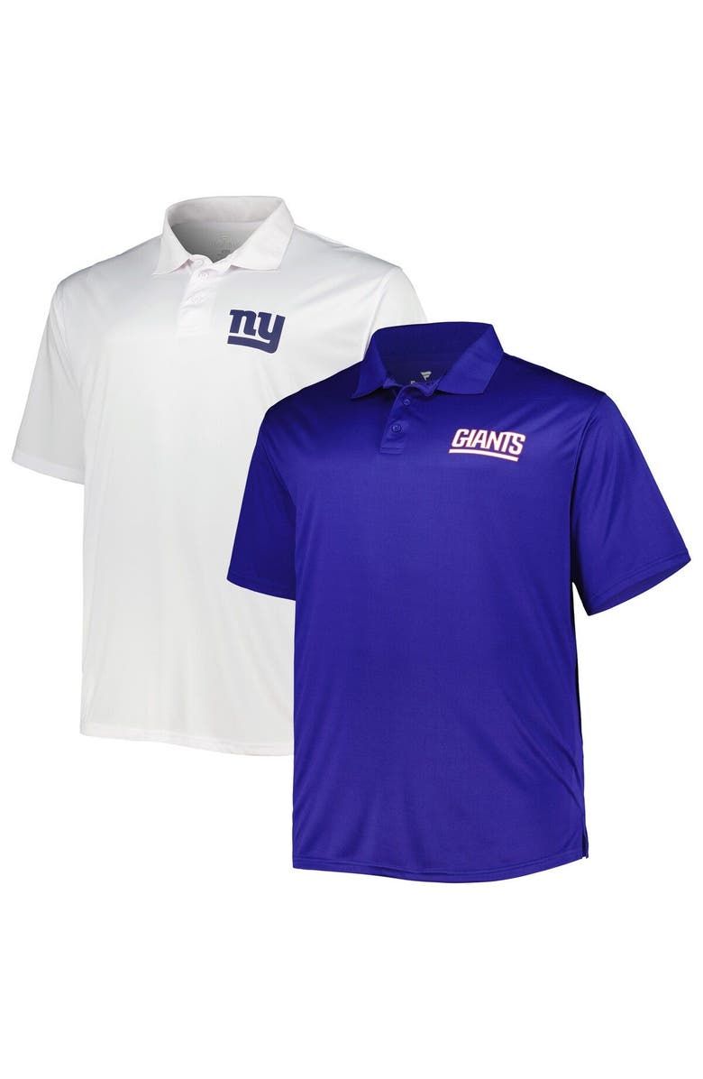 FANATICS Men's Fanatics Branded Royal/White New York Giants Solid Two-Pack Polo Set, Main, color, 