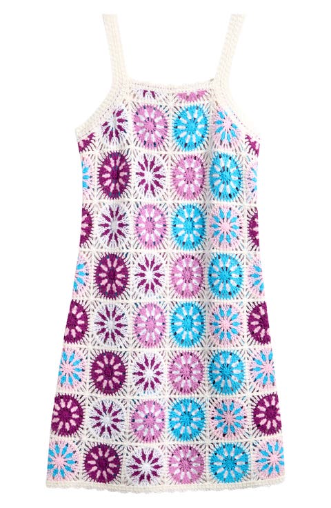 Kids' Openwork Cover-Up Tank Dress (Big Kid)