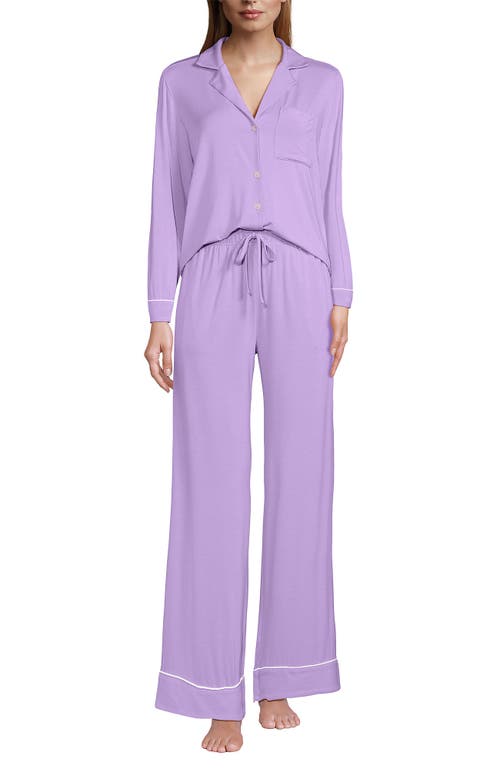 Lands' End Cooling 2 Piece Pajama Set In Lilac Petal