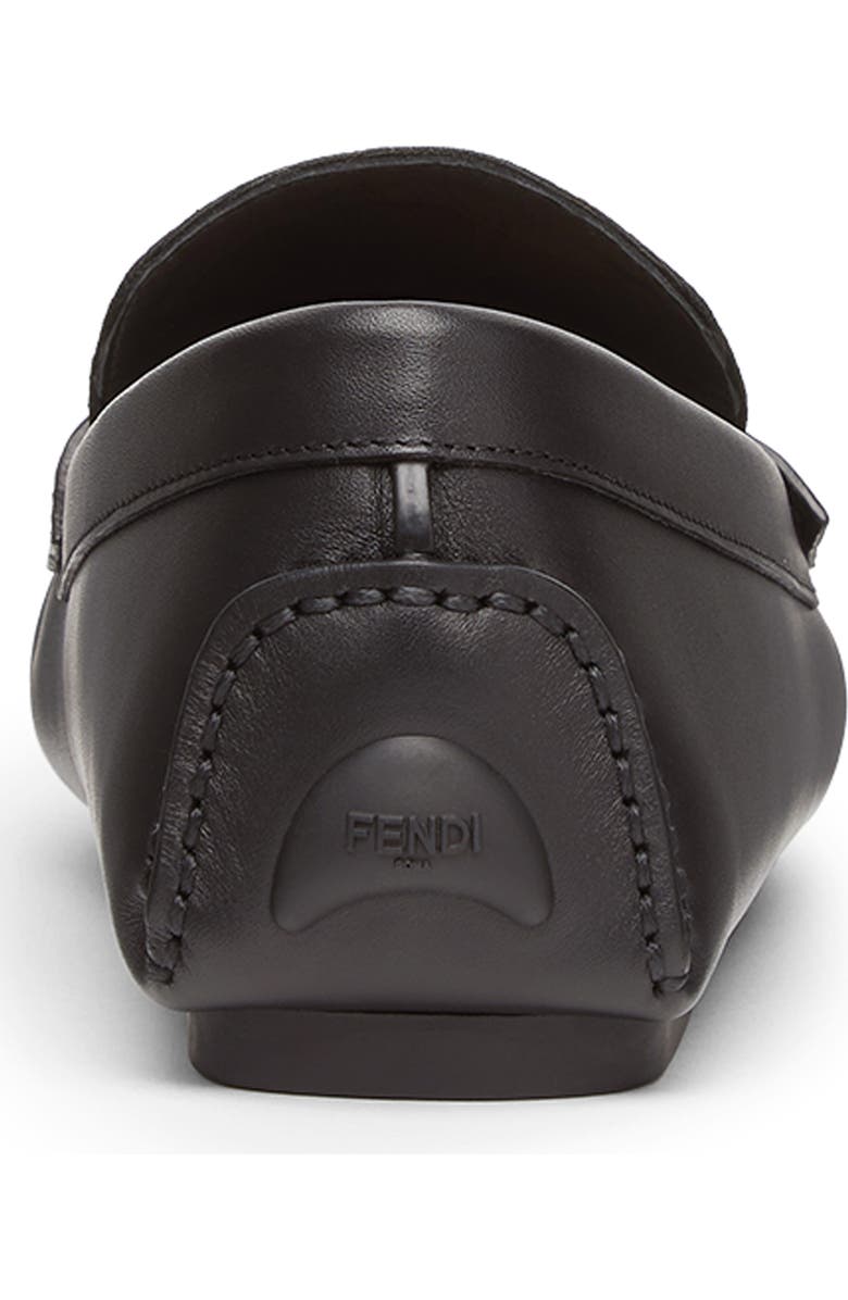 Fendi FF Square Driving Loafer, Alternate, color, Tobacco/ Nero