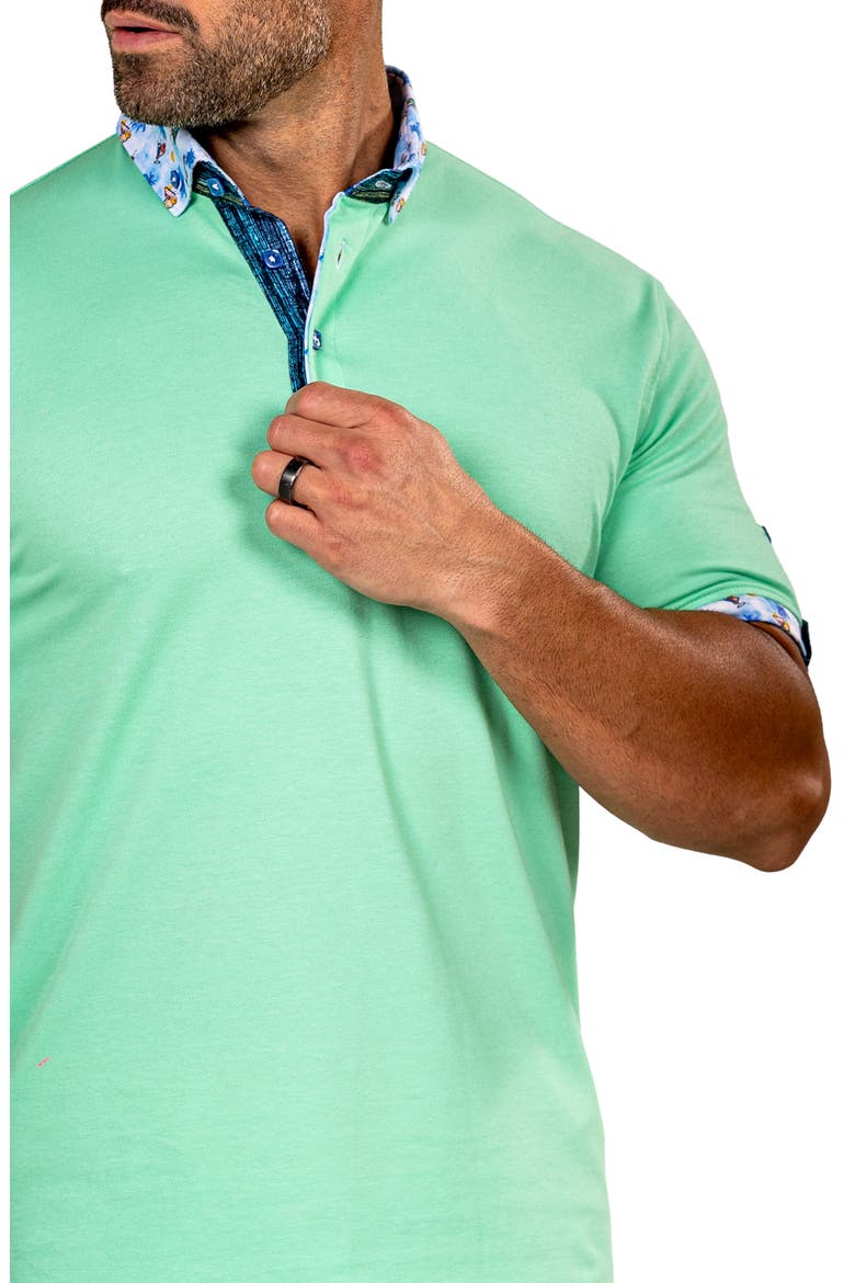 Newton Marthyr0020 Green Button-Down Piqué Polo, Alternate, color, GREEN